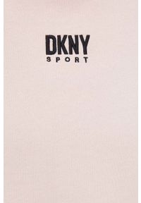 DKNY - Dkny bluza damska kolor różowy gładka. Kolor: różowy. Wzór: gładki #5