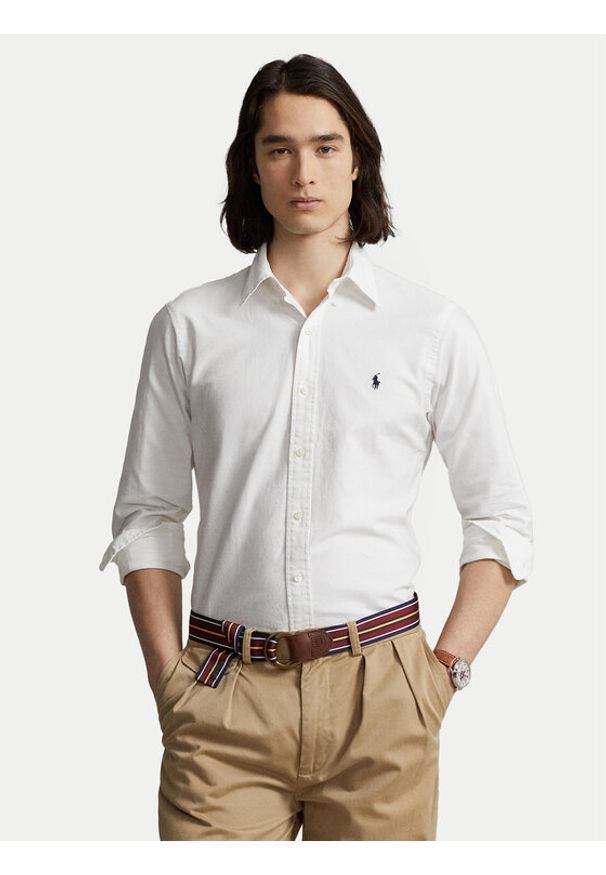 Polo Ralph Lauren Koszula Bsr 710772290 Biały Custom Fit. Typ kołnierza: polo. Kolor: biały. Materiał: bawełna