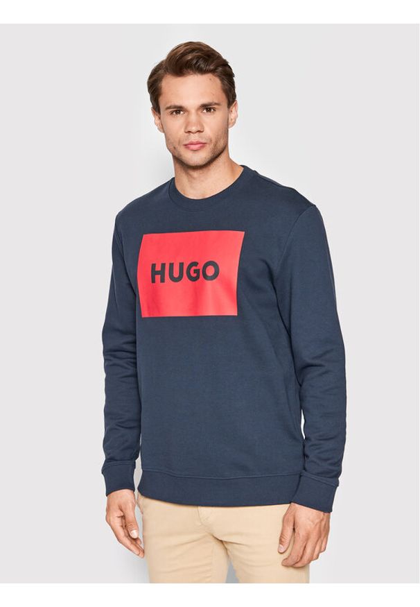 Hugo Bluza Duragol222 50467944 Granatowy Regular Fit. Kolor: niebieski. Materiał: bawełna