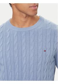 TOMMY HILFIGER - Tommy Hilfiger Sweter MW0MW33132 Błękitny Regular Fit. Kolor: niebieski. Materiał: bawełna #3