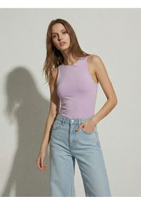 Sinsay - Body bez rękawów - różowy. Kolor: różowy. Długość rękawa: bez rękawów