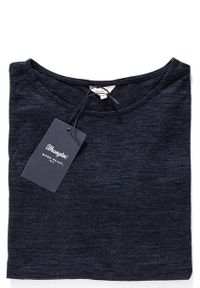 Wrangler - DAMSKI LONGSLEEVE WRANGLER L/S MIX TEE BLUE INDIGO W7329E441. Długość rękawa: długi rękaw