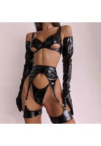 Intica - Komplet bielizny z delikatnym biustonoszem i majtkami Dea. Kolor: czarny. Materiał: materiał, skóra #5