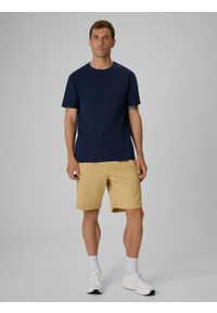 4f - 4F T-shirt regular gładki męski - granatowy L. Okazja: na co dzień. Kolor: niebieski. Materiał: bawełna, dzianina. Wzór: gładki. Styl: casual #2