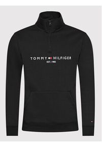 TOMMY HILFIGER - Tommy Hilfiger Bluza Logo Mockneck MW0MW20954 Czarny Regular Fit. Kolor: czarny. Materiał: syntetyk #2