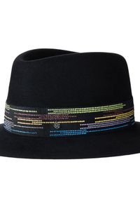 MAISON MICHEL PARIS - Czarny kapelusz ze zdobieniem. Kolor: czarny. Wzór: aplikacja #4