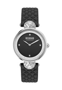 Versus Versace Zegarek VSPZU0121 damski kolor czarny. Kolor: czarny. Materiał: skóra, materiał #1