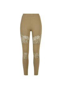 Legginsy damskie Urban Classics Laces Inset. Kolor: zielony #1