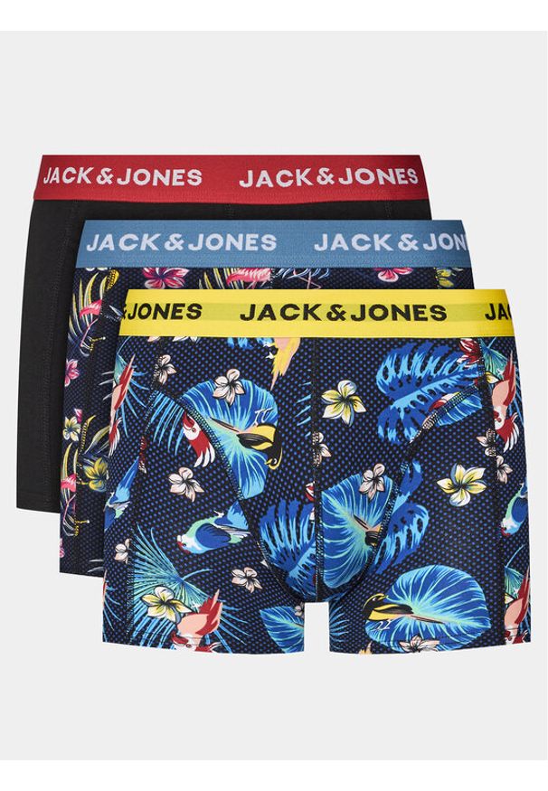 Jack & Jones - Jack&Jones Komplet 3 par bokserek Flower 12194104 Granatowy. Kolor: niebieski. Materiał: bawełna