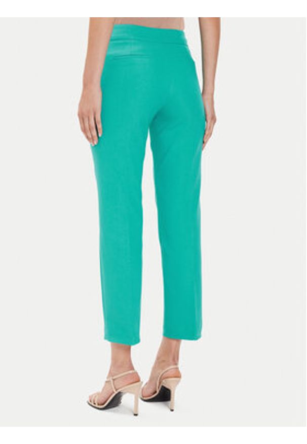 Morgan Spodnie materiałowe 241-PELIX.F Turkusowy Slim Fit. Kolor: turkusowy. Materiał: syntetyk, bawełna