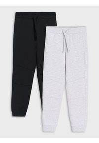 Sinsay - Spodnie slim z przeszyciami 2 pack - czarny. Kolor: czarny