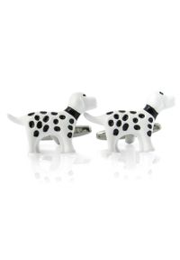 Modini - Białe spinki do mankietów psy, dalmatyńczyki A210. Kolor: biały #1