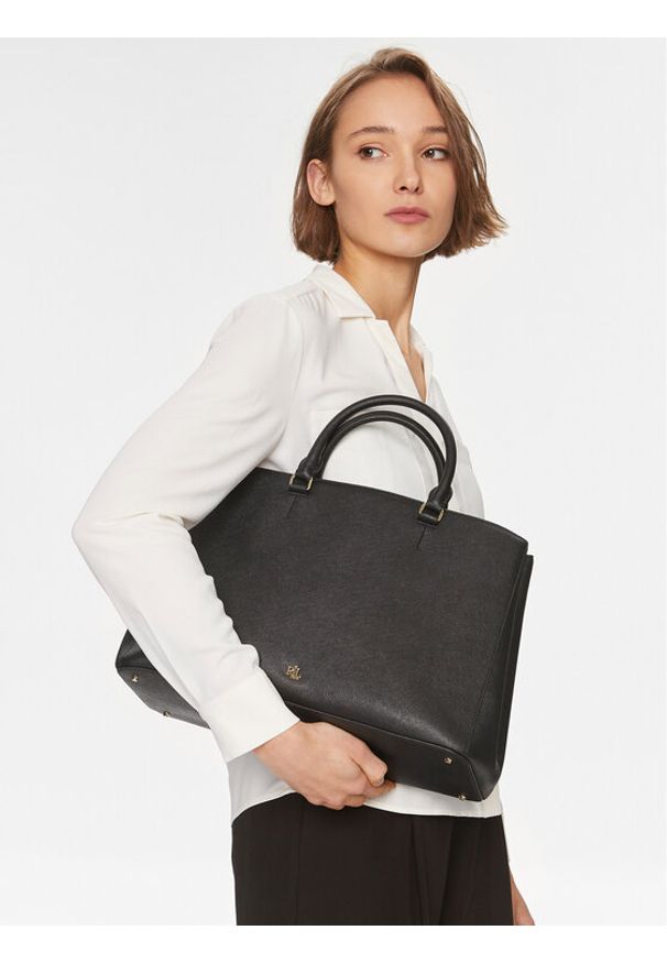 Lauren Ralph Lauren Torebka Hanna 37 431898556005 Czarny. Kolor: czarny. Materiał: skórzane