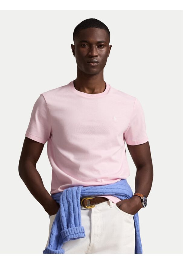Polo Ralph Lauren T-Shirt 710671438530 Różowy jasny Regular Fit. Typ kołnierza: polo. Kolor: różowy. Materiał: bawełna
