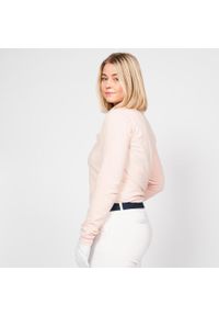 INESIS - Koszulka polo do golfa z długim rękawem damska MW500. Typ kołnierza: golf, polo. Kolor: różowy. Materiał: bawełna, materiał, elastan. Długość rękawa: długi rękaw. Długość: długie