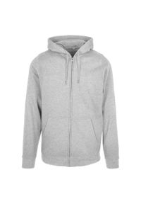 BUILD YOUR BRAND - Bluza Z Kapturem Unisex Dla Dorosłych Pełen Suwak Basic. Typ kołnierza: kaptur. Kolor: szary