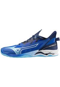 Buty halowe Mizuno Wave Mirage. Kolor: niebieski, biały, wielokolorowy. Model: Mizuno Wave. Sport: piłka ręczna #1