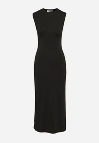 Born2be - Czarna Dopasowana Sukienka Bodycon z Rozcięciem Jelifea. Okazja: na co dzień. Kolor: czarny. Typ sukienki: bodycon. Styl: casual #7