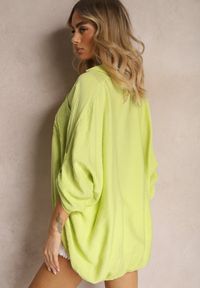 Renee - Jasnozielona Wiskozowa Koszula z Guzikami i Rękawem Długości 3/4 Herale. Typ kołnierza: dekolt w kształcie V. Kolekcja: plus size. Kolor: zielony. Materiał: wiskoza #5