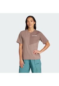 Adidas - Koszulka Terrex Multi Climacool. Kolor: brązowy, beżowy, wielokolorowy. Technologia: ClimaCool (Adidas). Sport: turystyka piesza #1