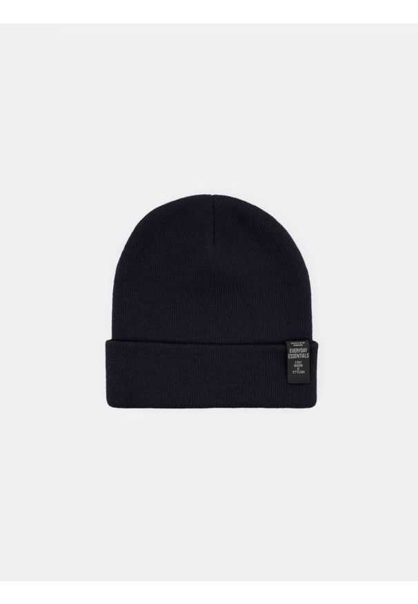 Sinsay - Czapka beanie - granatowy. Kolor: niebieski