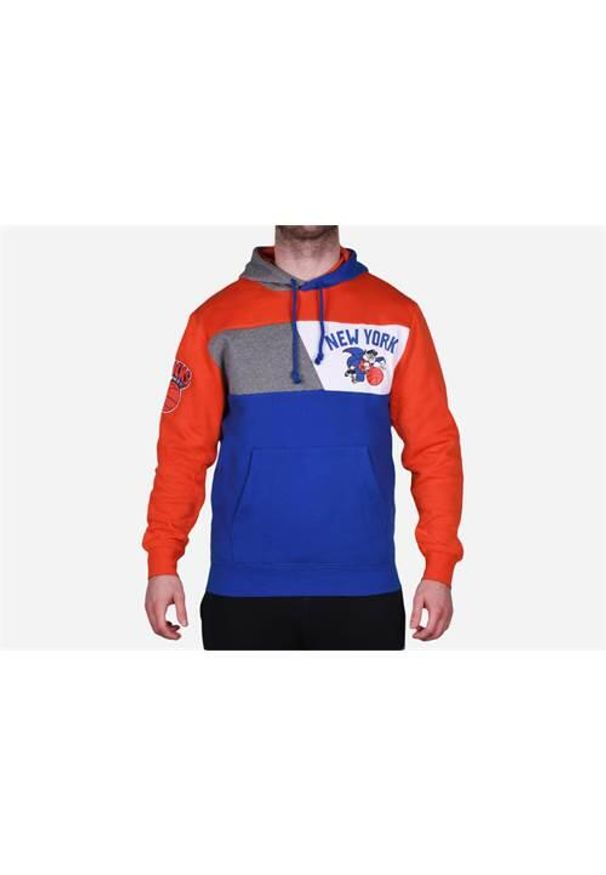 Bluza sportowa męska Mitchell & Ness New York Knicks. Typ kołnierza: kaptur. Kolor: niebieski, wielokolorowy