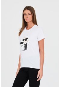Karl Lagerfeld - KARL LAGERFELD Biały damski t-shirt Ikonik 2.0, Rozmiar S. Kolor: biały. Materiał: bawełna #7