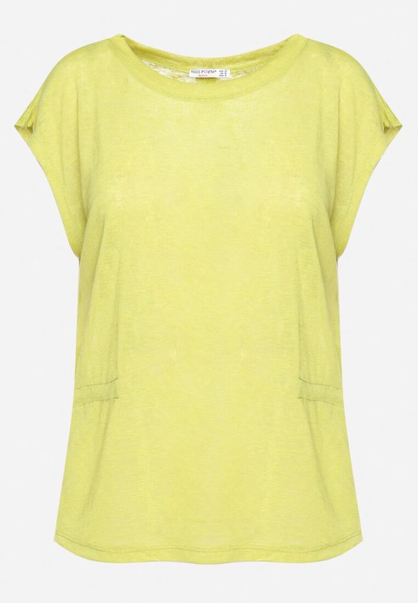 Born2be - Jasnozielony Top bez Rękawów z Regulacją w Talii Wiązany z Rozcięciem na Plecach Tiimadel. Okazja: na co dzień. Kolor: zielony. Długość rękawa: bez rękawów. Styl: casual, elegancki, klasyczny