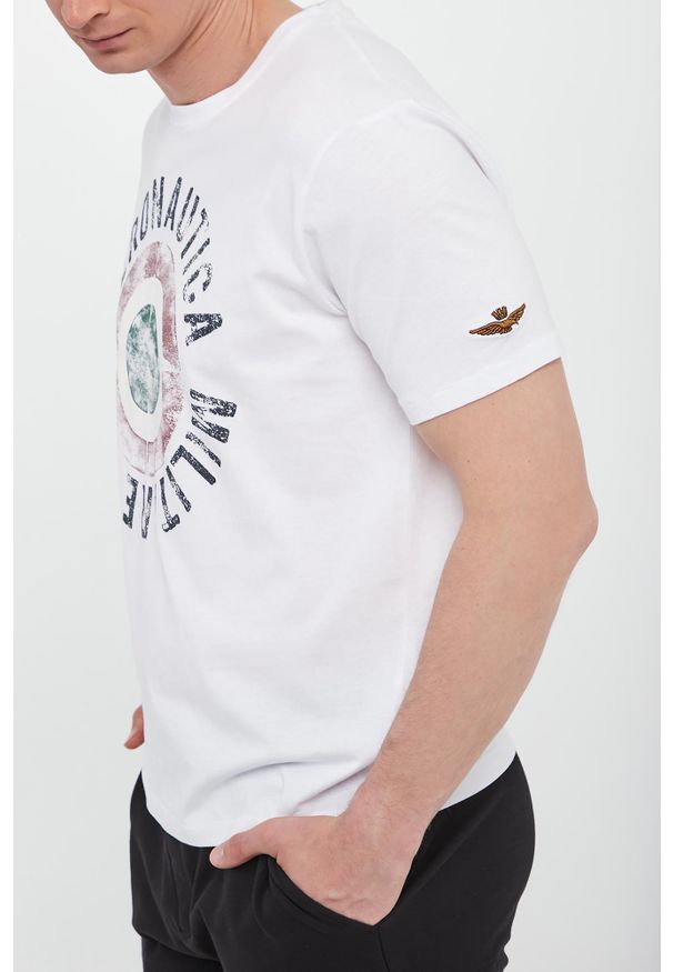 Aeronautica Militare - T-shirt męski z nadrukiem AERONAUTICA MILITARE. Wzór: nadruk