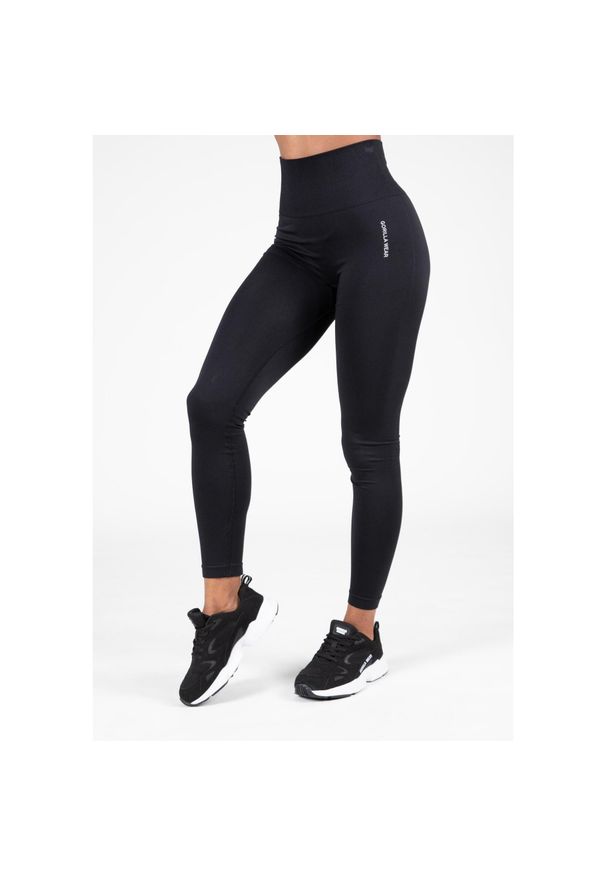 GORILLA WEAR - Quincy Bezszwowe Leginsy - Czarny /M. Kolor: czarny. Sport: fitness