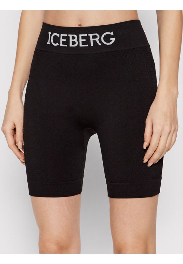 Iceberg Szorty sportowe 22EI2P0DA216303 Czarny Slim Fit. Kolor: czarny. Materiał: syntetyk