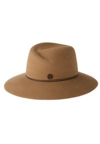 MAISON MICHEL PARIS - Brązowy kapelusz Wirginia. Kolor: brązowy. Materiał: lakier. Wzór: aplikacja