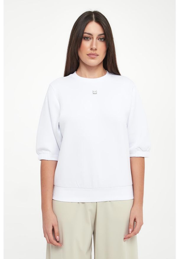 Armani Exchange - Bluza damska z krótkim rękawem ARMANI EXCHANGE. Długość rękawa: krótki rękaw. Długość: krótkie