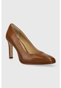 Lauren Ralph Lauren szpilki skórzane Camila kolor brązowy 802882356002. Nosek buta: okrągły. Kolor: brązowy. Materiał: skóra. Obcas: na szpilce. Wysokość obcasa: średni #4
