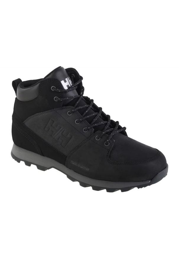 Buty Helly Hansen Tsuga M 11454-992 czarne. Zapięcie: sznurówki. Kolor: czarny. Materiał: materiał, zamsz, skóra. Szerokość cholewki: normalna. Sezon: zima