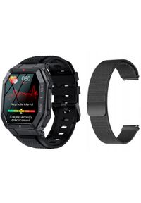Nowy Smartwatch GlacierX Trail Black + Bransoleta mesh GX-TC55 BM. Rodzaj zegarka: smartwatch. Materiał: mesh