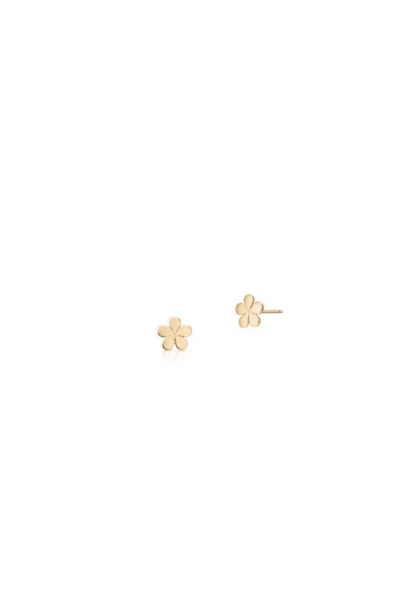 W.KRUK - Kolczyki złote kwiatuszki. Materiał: złote. Kolor: złoty. Wzór: kwiaty