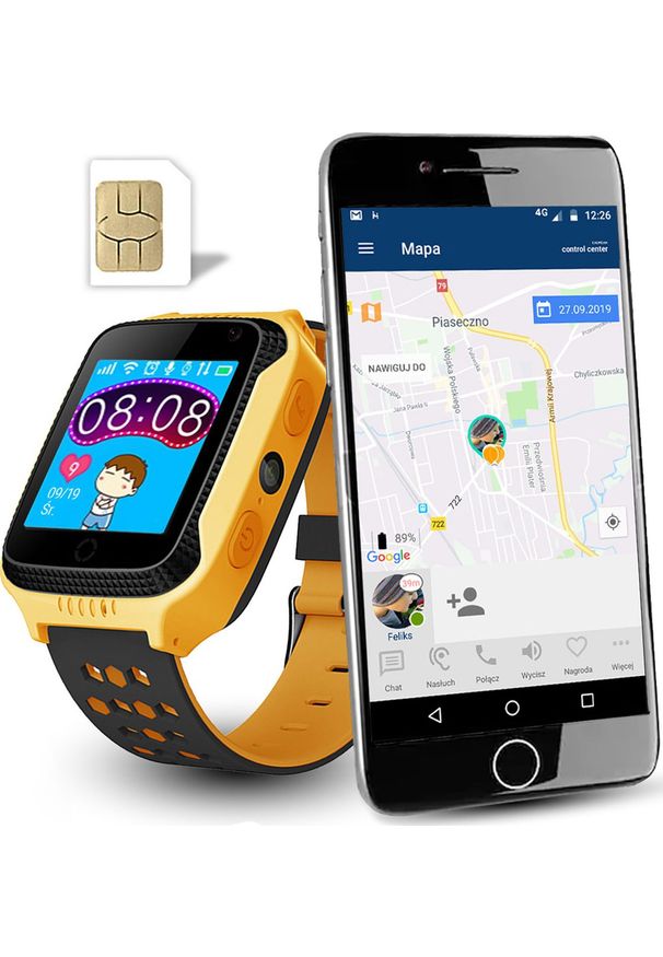 Żółty zegarek CALMEAN smartwatch