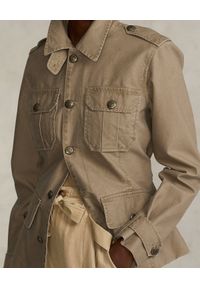 Ralph Lauren - RALPH LAUREN - Beżowa kurtka Twill. Typ kołnierza: polo. Kolor: beżowy. Materiał: bawełna