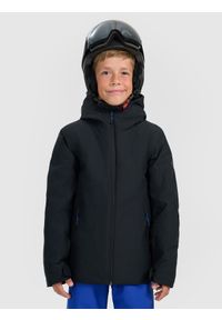 4f - 4F Kurtka narciarska membrana 5000 chłopięca - czarna 122 (6-7 lat). Kolor: czarny. Materiał: materiał, poliester. Wzór: gładki. Sezon: lato #1