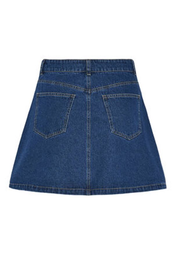 Pieces Spódnica jeansowa Abbi 17154546 Granatowy Regular Fit. Kolor: niebieski. Materiał: bawełna