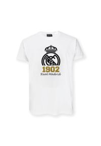 Real Madrid - Real Madryt 1902 - biała koszulka z herbem - M. Kolor: wielokolorowy. Sport: piłka nożna