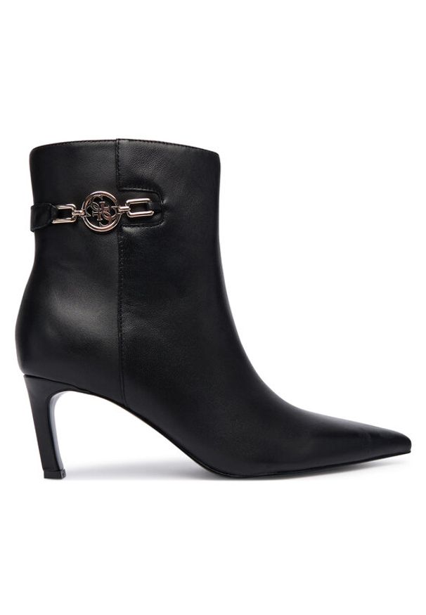 Guess Botki FLFPAI LEA10 Czarny. Kolor: czarny. Materiał: skóra