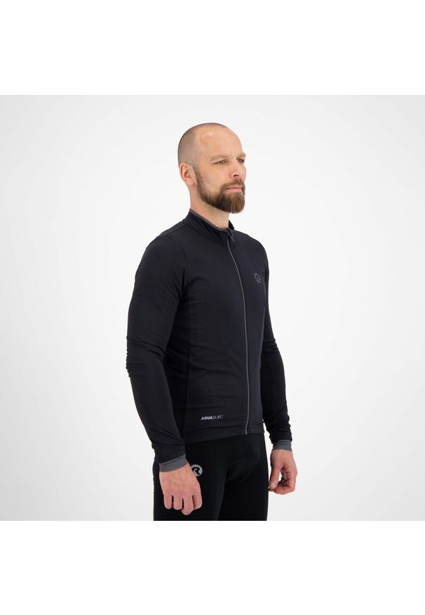 ROGELLI - Koszulka rowerowa męska Rogelli Essential z długim rękawem, ocieplana. Kolor: czarny, szary, wielokolorowy. Długość rękawa: długi rękaw. Długość: długie. Sport: kolarstwo