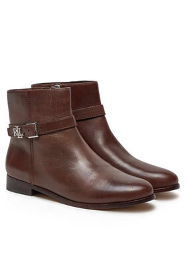 Lauren Ralph Lauren Botki 802946807003 Brązowy. Kolor: brązowy. Materiał: skóra