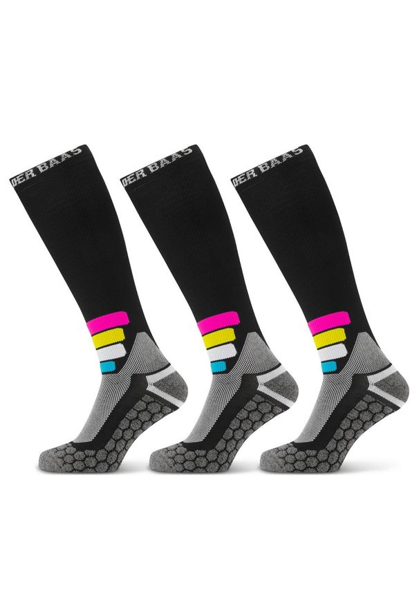 POEDERBAAS - Skarpety narciarskie Poederbaas Kompresja techniczna Pro Merino 3 pary. Kolor: czarny. Materiał: wełna, poliamid, elastan. Sport: narciarstwo