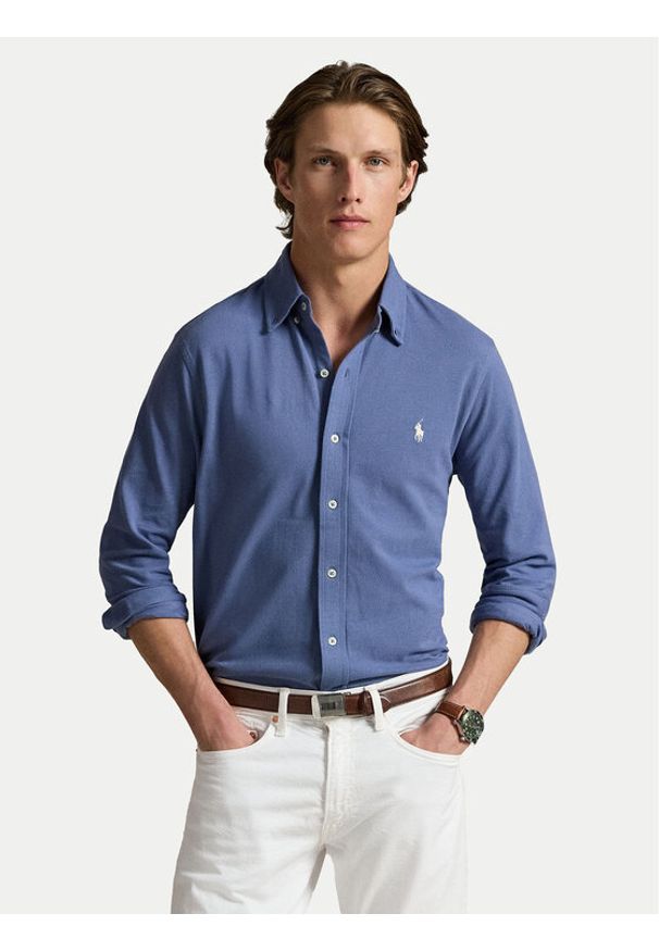 Polo Ralph Lauren Koszula 710654408143 Niebieski Regular Fit. Typ kołnierza: polo. Kolor: niebieski. Materiał: bawełna