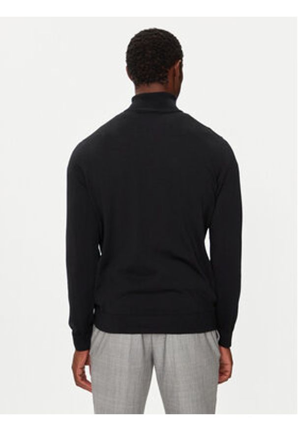 Lacoste Golf AH1959 Czarny Regular Fit. Typ kołnierza: golf. Kolor: czarny. Materiał: wełna
