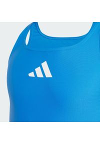 Adidas - Solid Small Logo Swimsuit. Kolor: biały, wielokolorowy, niebieski