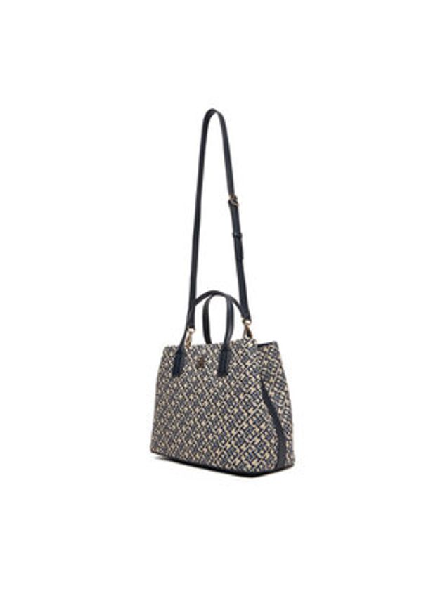 TOMMY HILFIGER - Tommy Hilfiger Torebka Th Jacquard Satchel AW0AW17444 Granatowy. Kolor: niebieski
